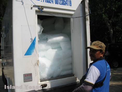 氷を販売するトラック